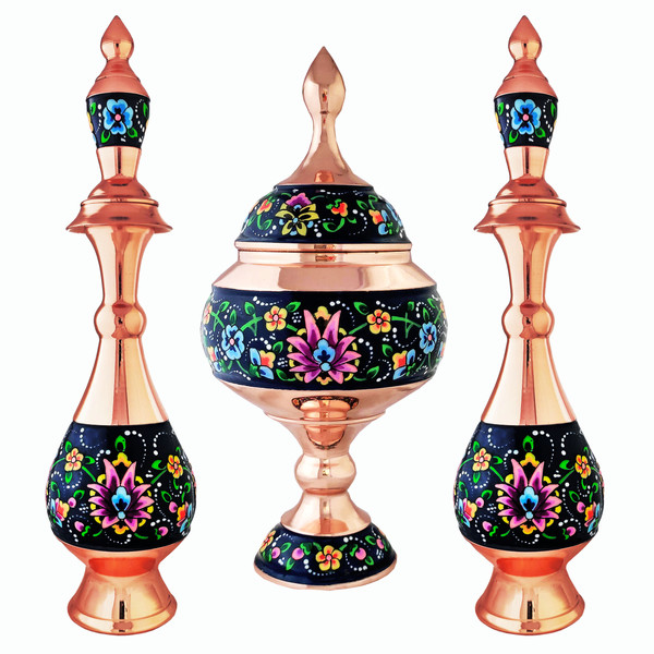 ست تنگ و شکلات خوری میناکاری کد payedar20 مجموعه سه عددی
