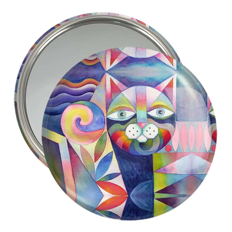 آینه جیبی خندالو مدل نقاشی انتزاعی  کد 5310