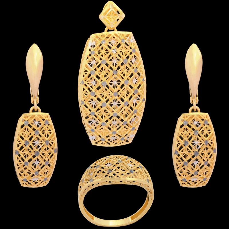 نیم ست طلا 18 عیار زنانه طلای مستجابی مدل قاصدک آوا کد 963845