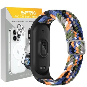بند اسپریگ مدل Braided Dual Color مناسب برای ساعت هوشمند شیائومی Mi band 3/4/5/6/7