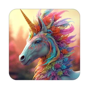 زیر لیوانی کاکتی طرح اسب تک شاخ و یونیکورن مدل mp29482