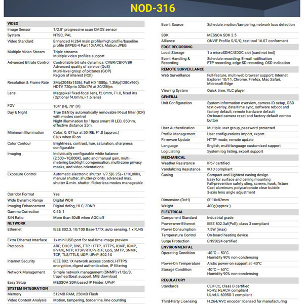 دوربین مداربسته تحت شبکه مسوا مدل NOD 316 1