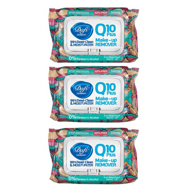 دستمال مرطوب پاک کننده آرایش Q10 مجموعه 3 عددی -  - 1