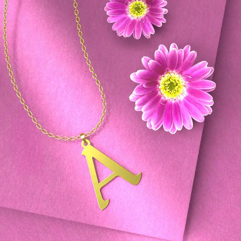 گردنبند طلا 18 عیار زنانه مدوپد مدل حرف A کد H3-1-1313