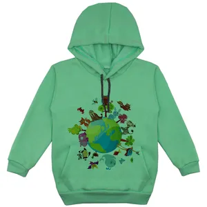 هودی پسرانه مدل کره زمین F21 رنگ سبز