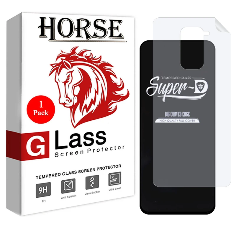 محافظ صفحه نمایش هورس مدل 2SN-Glass   مناسب برای گوشی موبایل   شیائومی  Redmi Note 9  به همراه محافظ پشت گوشی