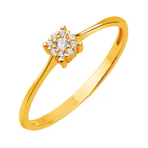  انگشتر طلا 18 عیار زنانه قیراط طرح فلاور کد GH3455