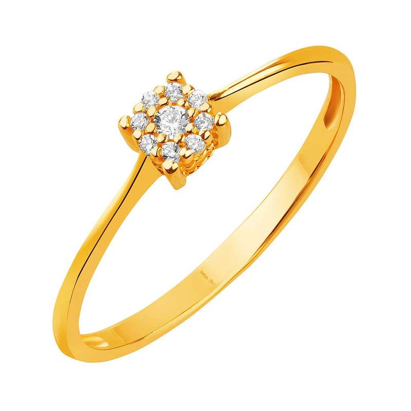  انگشتر طلا 18 عیار زنانه قیراط طرح فلاور کد GH3455