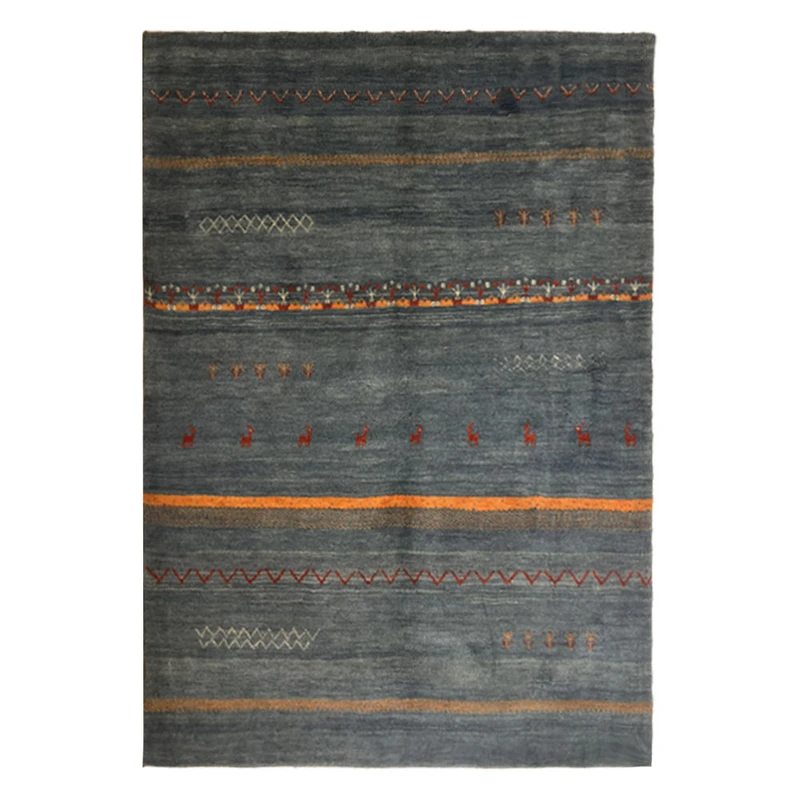 گبه دستبافت قشقایی سه متری کد NKP.RJ0052 زمینه آبی