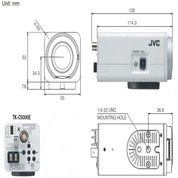 دوربین مداربسته آنالوگ جی وی سی مدل TK-C9300E