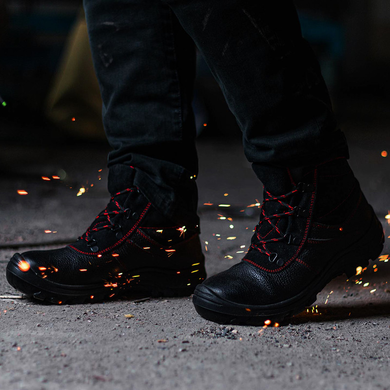 کفش ایمنی چرم تبریز مدل کوشا مشکی