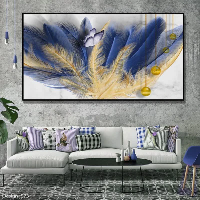 تابلو مدل دکوراتیو طرح پر کد 496 فریم مشکی