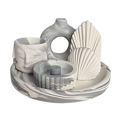 نقد و بررسی ست 6 تکه جاعودی و گلدان بتنی طرح دونات کد C07 توسط خریداران