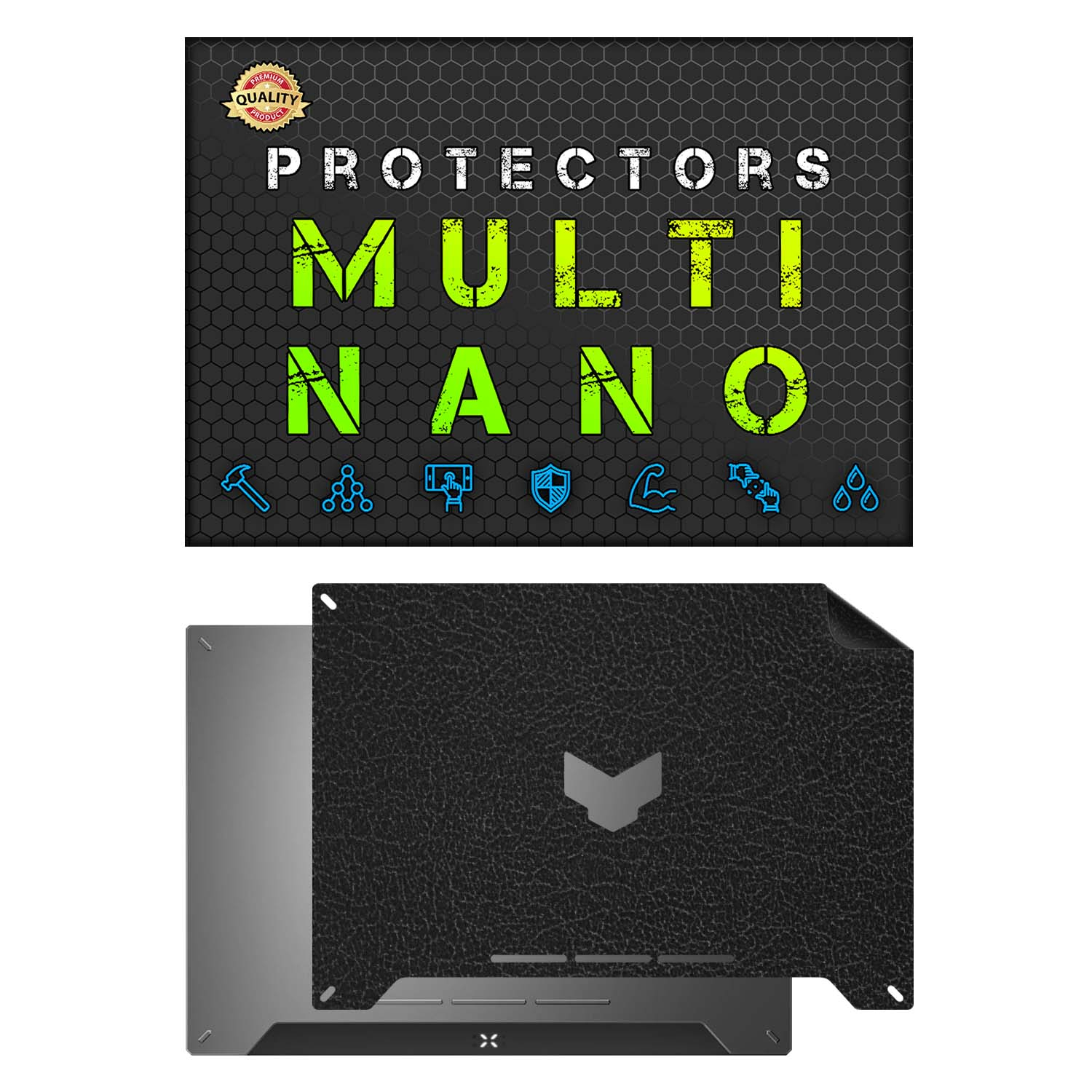 برچسب پوششی پشت لپ تاپ مولتی نانو طرح چرم مدل X-F1L مناسب برای لپ تاپ ایسوس TUF Gaming F15 FA507V 15.6 inch 2023