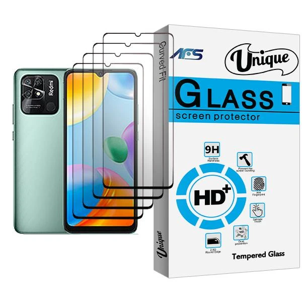 محافظ صفحه نمایش ای اف اس مدل Unique Glass MIX004 مناسب برای گوشی موبایل شیائومی Redmi 10C بسته چهار عددی