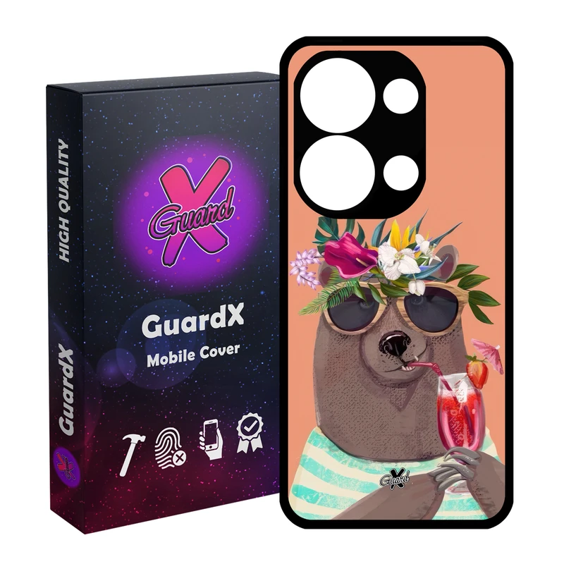 کاور گارد ایکس طرح خرس مدل Glass10645 مناسب برای گوشی موبایل شیائومی Poco X6 5G / Note 13 Pro 5G