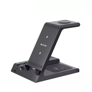 پایه نگهدارنده و شارژر بی سیم گوشی موبایل باوین مدل 6in1 wireless fast charger