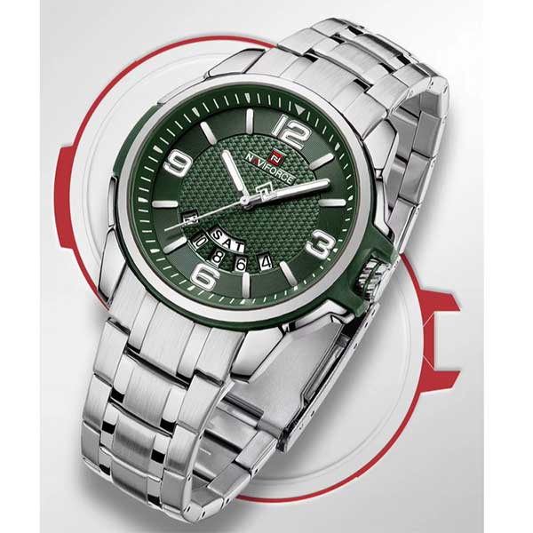 ساعت مچی عقربه‌ای مردانه کوارتز نیوی فورس مدل NF9215S S/GN/GN