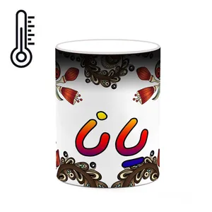 ماگ حرارتی کاکتی مدل اسم یانا طرح سنتی گل و بته کد mgh48466