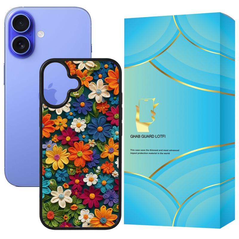 کاور قاب گارد لطفی طرح گل گلی مدل GCHP16 مناسب برای گوشی موبایل اپل iPhone 16 