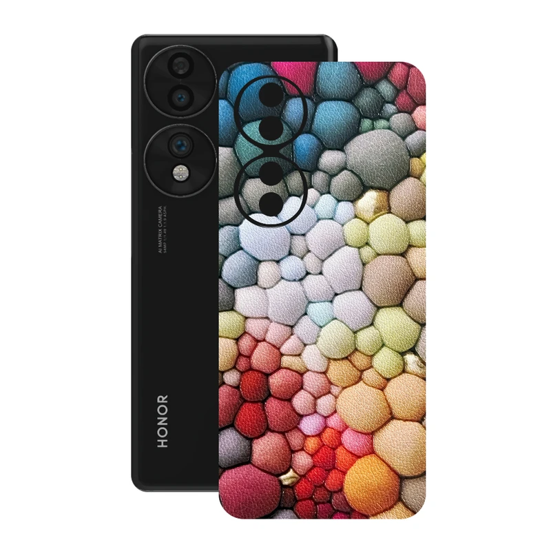 برچسب پوششی ریمکس مدل Leth طرح سنگ رنگی مناسب برای گوشی موبایل آنر 70