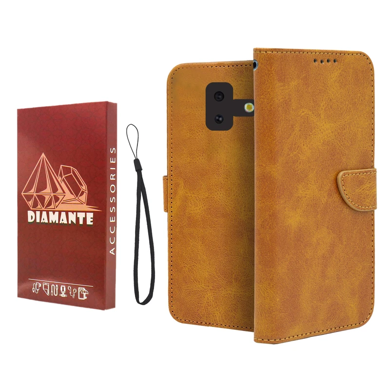 کیف کلاسوری دیامانته مدل Mortand Ros مناسب برای گوشی موبایل سامسونگ Galaxy J6 Plus به همراه بندآویز