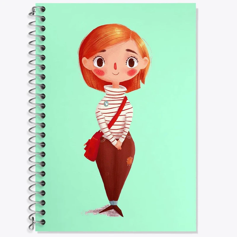 دفتر زبان 50 برگ خندالو مدل دو خط طرح دخترانه فانتزی کد 25742