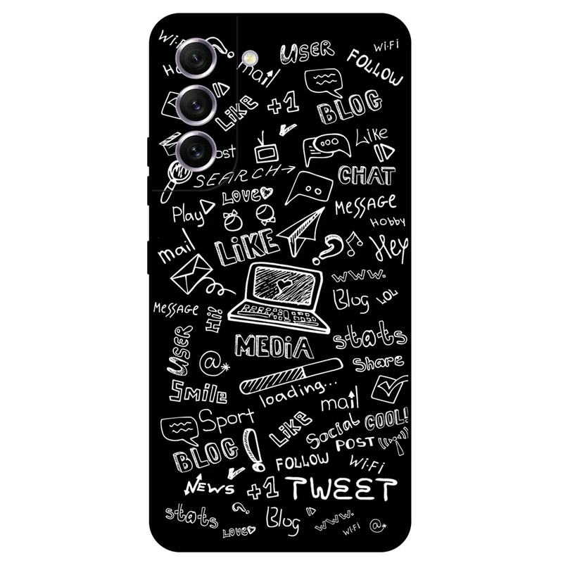 کاور مگافون طرح رسانه های اجتماعی مدل 1898 مناسب برای گوشی موبایل سامسونگ Galaxy S22 5G         