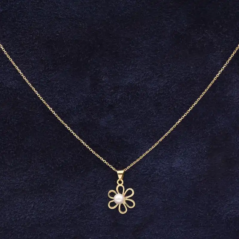 گردنبند طلا 18 عیار زنانه الن نار مدل گل LN10008959