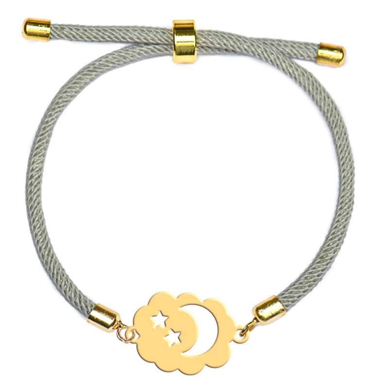 دستبند طلا 18 عیار دخترانه وی وی گلد گالری مدل ابر و ماه کد GRS2195