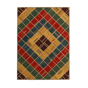 کلاژ گلیم دستبافت چهار متری مدل تکه دوزی کد g557331
