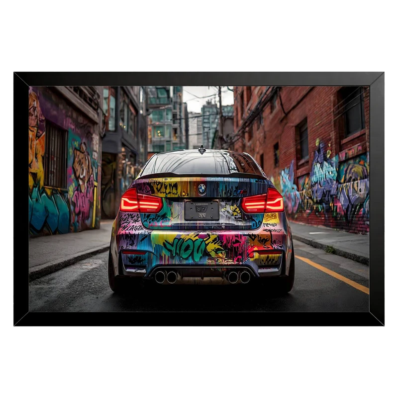 تابلو بکلیت طرح ماشین و خودرو بی ام و BMW M850i مدل B-pe130222 فریم مشکی
