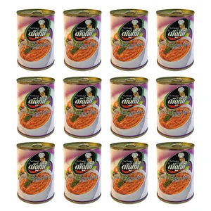 کنسرو خوراک بادمجان شیفته - 370 گرم بسته 12 عددی