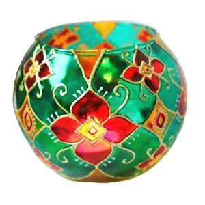 جاشمعی شیشه ای طرح گل کد 16