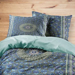 سرویس روتختی مدوپد طرح فرش قم گنبدی اشکی مدل C-Ghom078 یک نفره 4 تکه