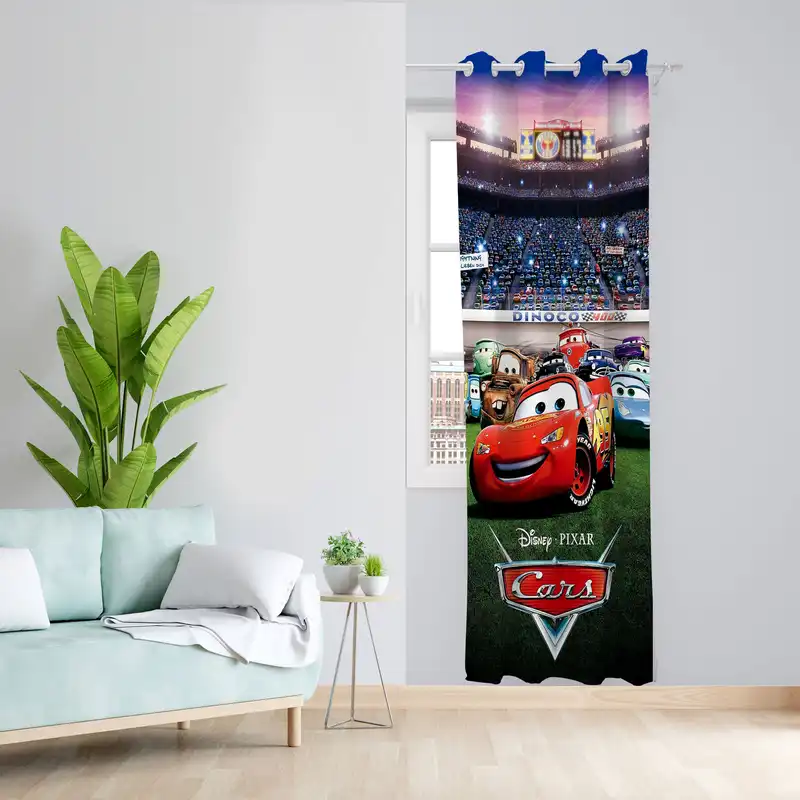 پرده مدل هازان پانچی طرح اتاق کودک مک کویین چاپی کد 1994 سایز 140x280 سانتی متر