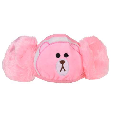 گوش گیر زمستانی بچگانه مدل خرس رنگ صورتی