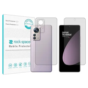 Rockspace transparent screen protector HyGEL model suitable for Xiaomi 12S Pro mobile phone along with the back of the phone