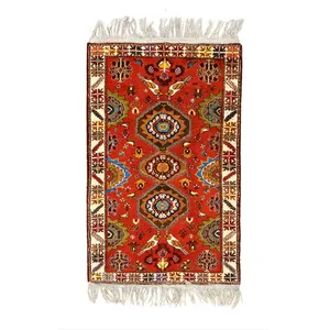 فرش دستبافت ۲ متری طرح شکارگاه مدل G11 زمینه قرمز