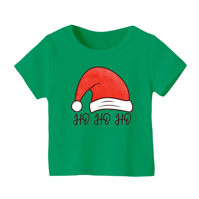 تی شرت آستین کوتاه بچگانه مدل کلاه بابانوئل