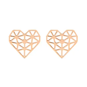 گوشواره طلا 18 عیار زنانه قیراط مدل قلب کد GH6279