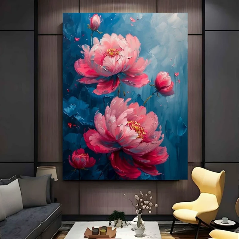 پوستر پارچه ای طرح مخمل نقاشی مدل گل های انتزاعی کد FP106440