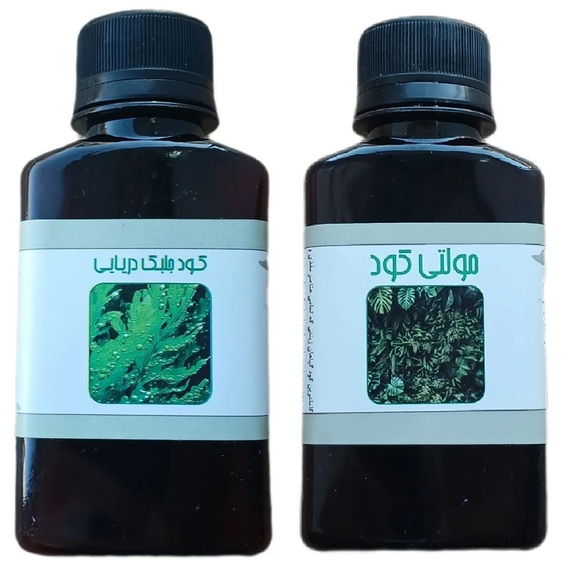 کود مایع جلبک دریایی و مولتی کود مدل raw material حجم 120 میلی لیتر بسته 2 عددی