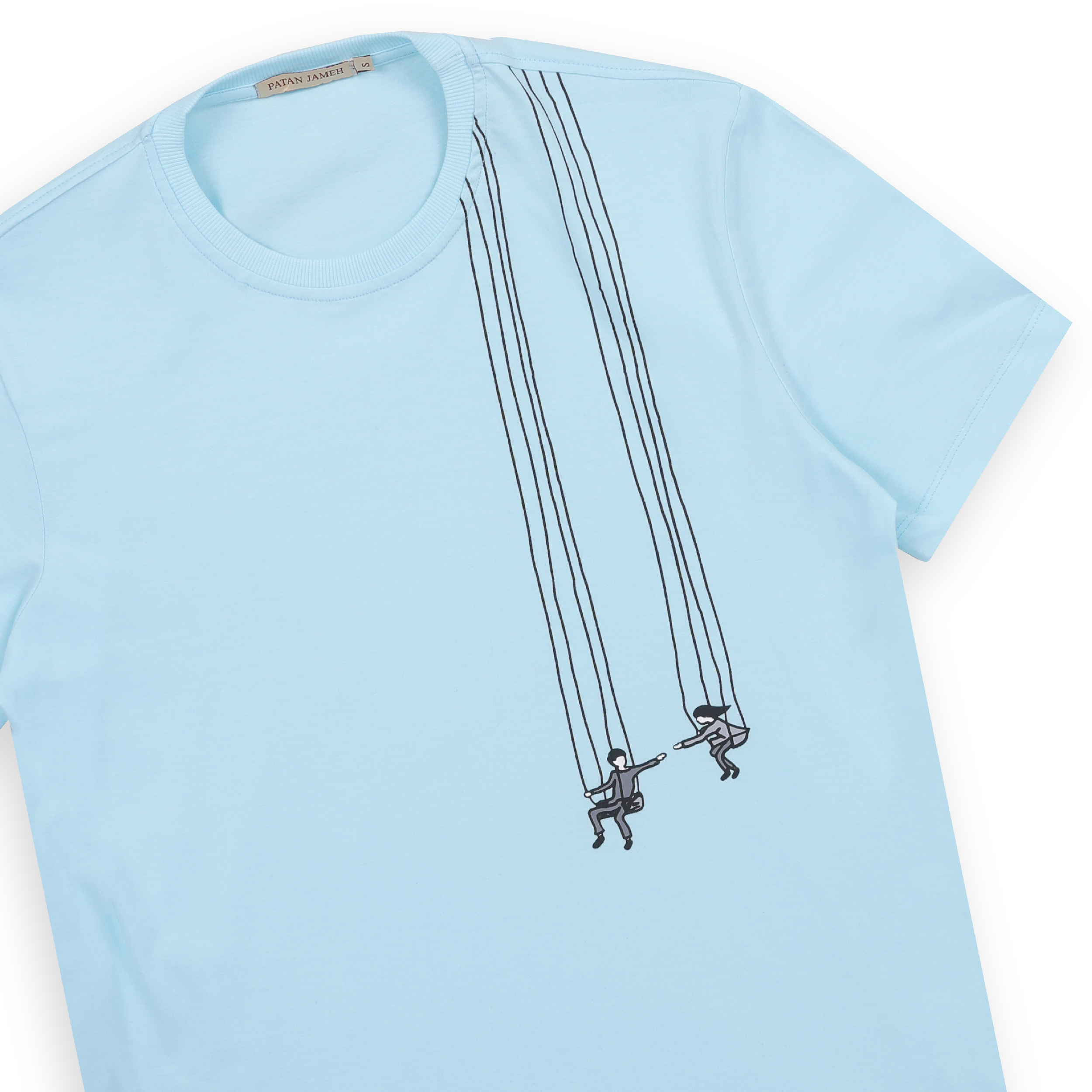 تی شرت آستین کوتاه زنانه پاتن جامه مدل   نخی 131631020297690 رنگ فیروزه ای -  - 3
