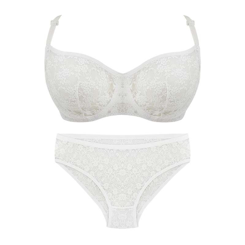 ست شورت و سوتین زنانه مدل دانتل 1009 رنگ سفید