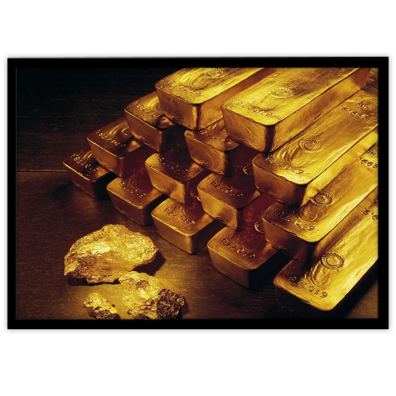 تابلو بکلیت طرح بازار مالی و شمش طلا مدل B-11436