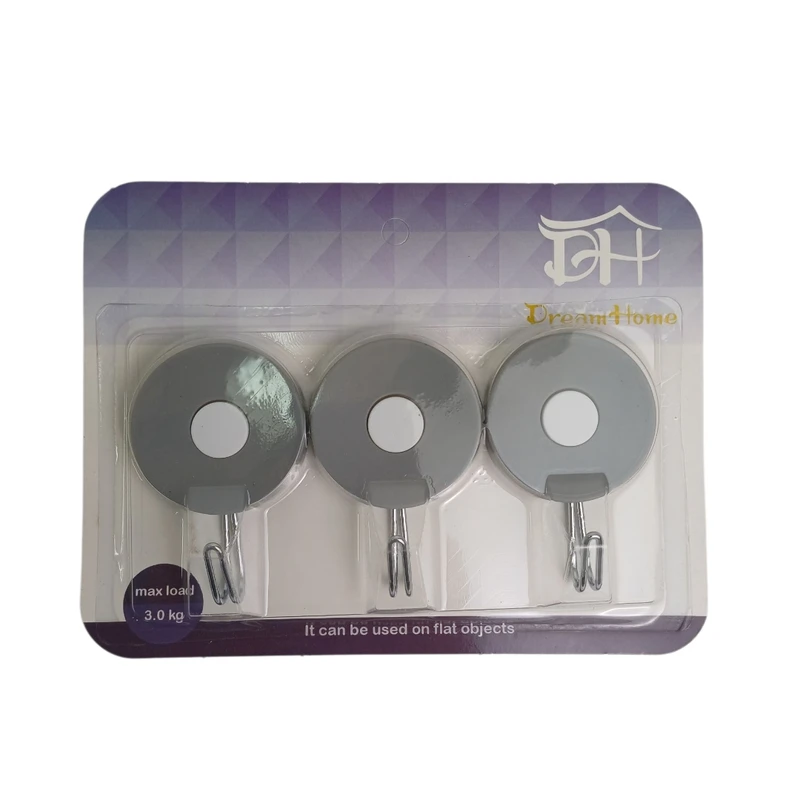 آویز حوله دریم هوم مدل چسبی طرح گرد بسته 3 عددی