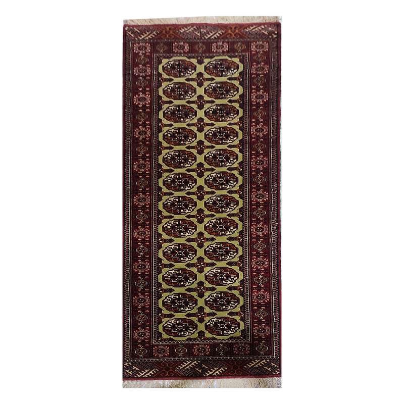 فرش دستباف کناره طول سه متر طرح ترکمن مدل AA
