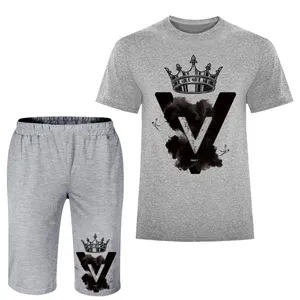 ست تی شرت آستین کوتاه و شلوارک مردانه مدل A90 V رنگ
طوسی