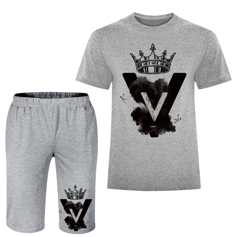 ست تی شرت آستین کوتاه و شلوارک مردانه مدل A90 V رنگ
طوسی